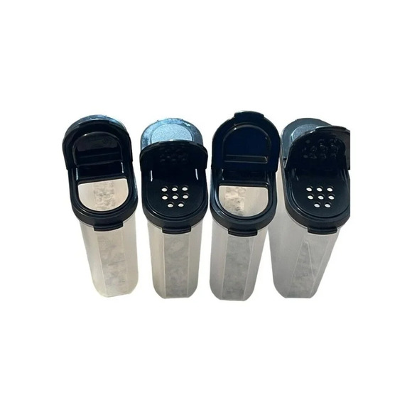 Tupperware Large Modular Mates Spice Containers‎ 1846-21 Black Lids Lot Of 4 - Picture 5 of 5